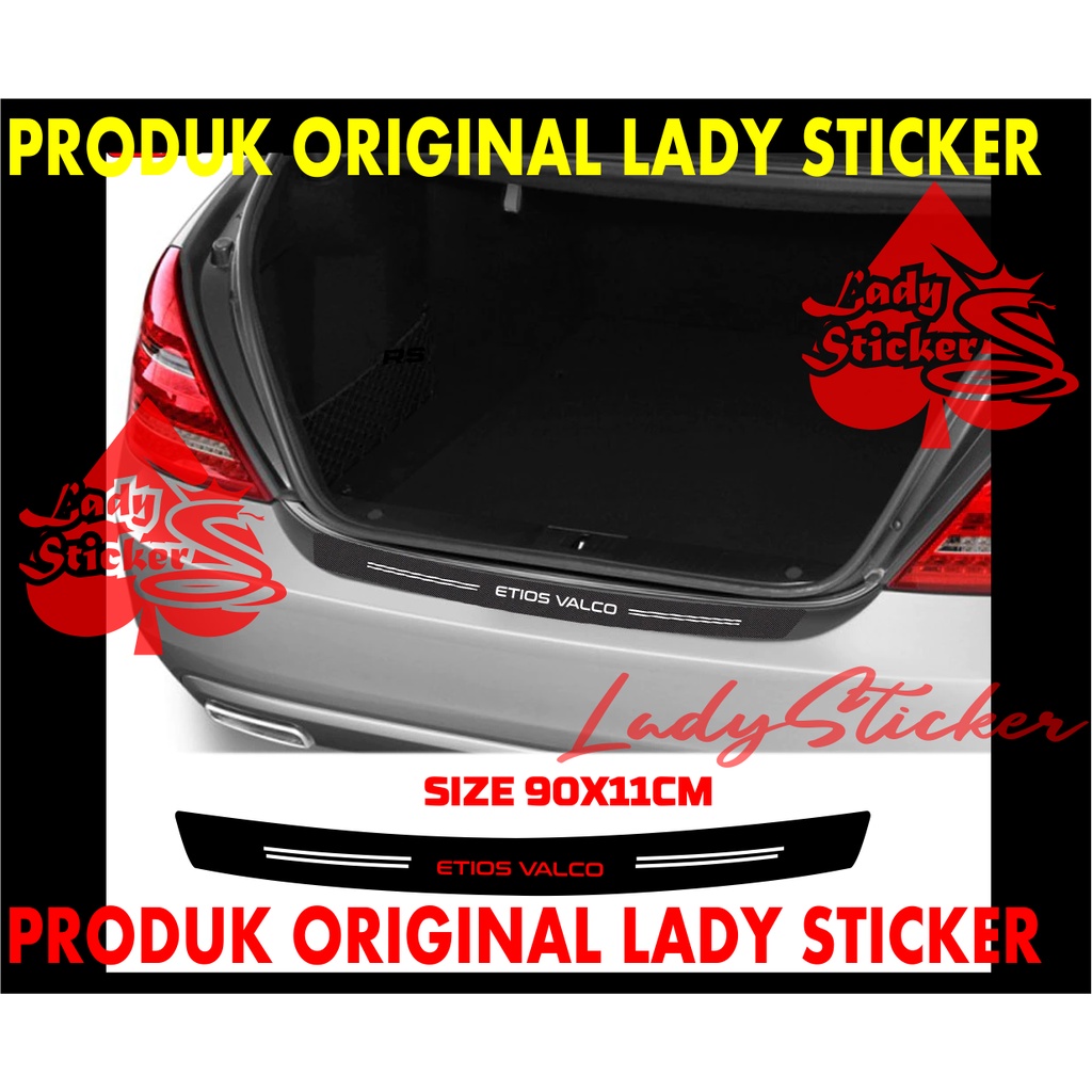 sticker mobil etios valco sticker karbon 3d pelindung bumper bagasi mobil toyota etios valco