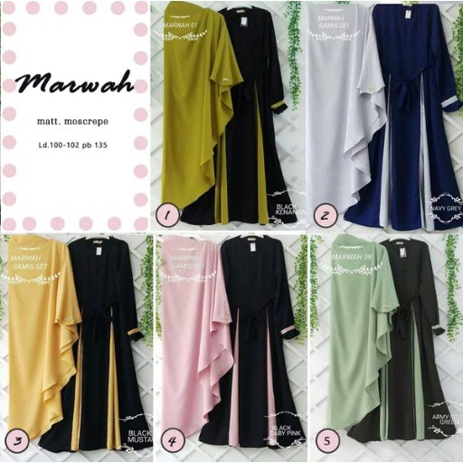 Baju Gamis Syari MARWAH SET Hijab