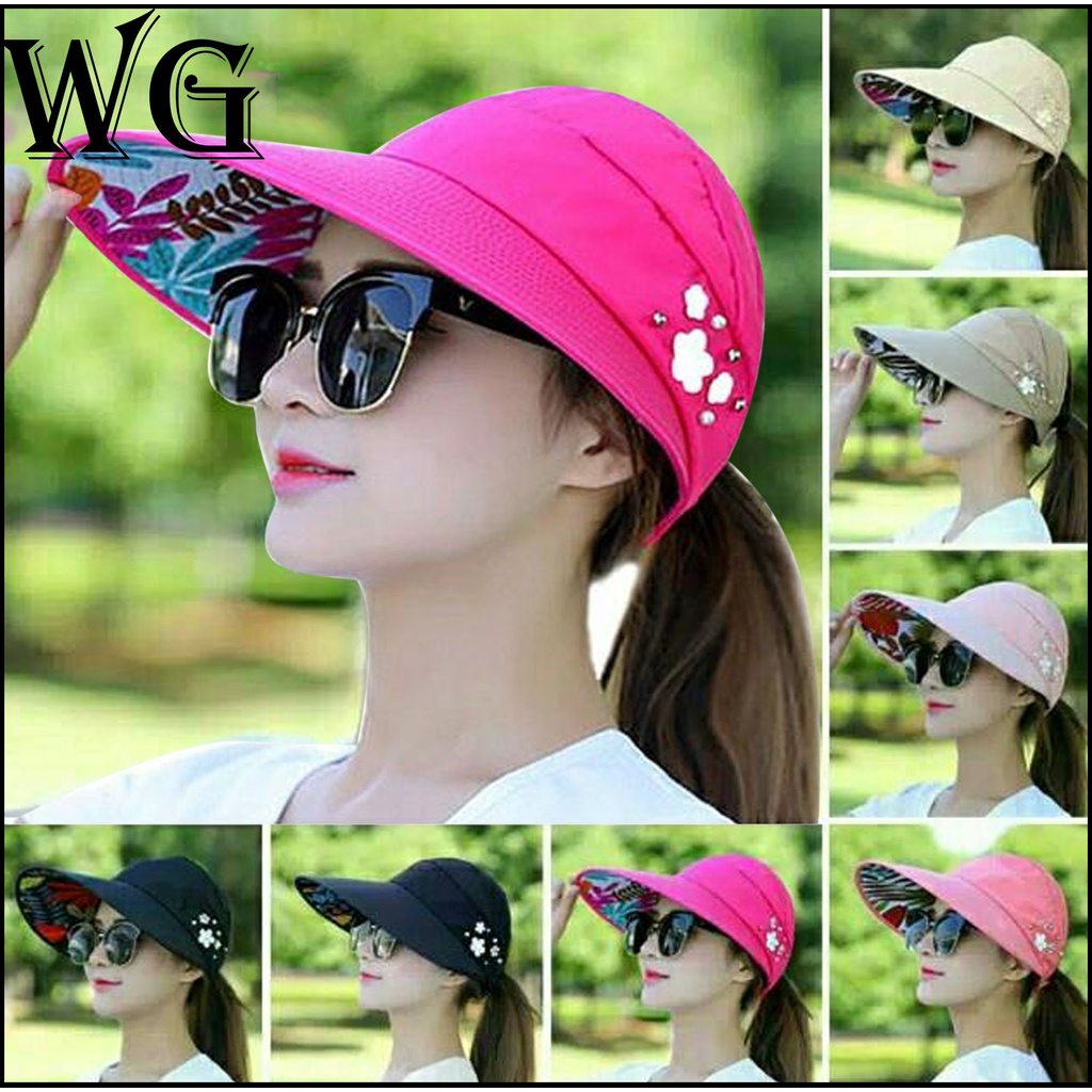 Topi Wanita Topi UV Anti Matahari -  Warna Pink