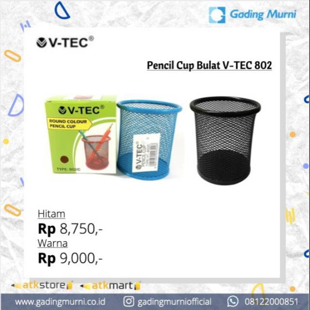 

tempat pensil V-tec Pencil cup 802 warna warni