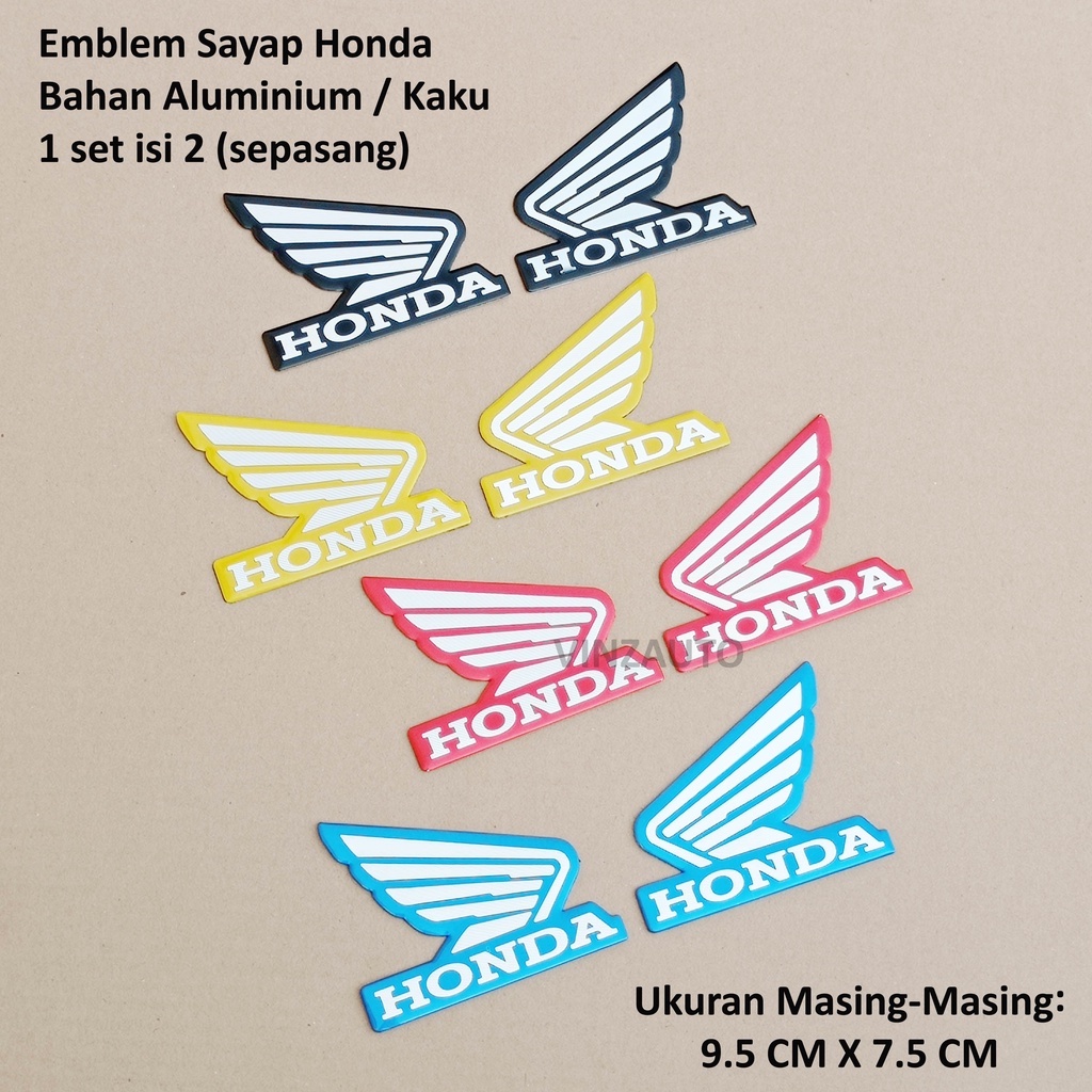 Emblem Logo Sayap Honda Model Kaku (SEPASANG)