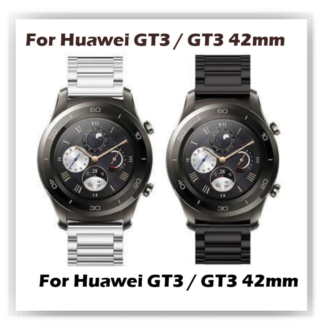 STRAP TALI JAM TANGAN - FOR HUAWEI WATCH GT3 / GT 3 42MM - STYLE  3 BEADS STAINLESS  STEEL 20MM