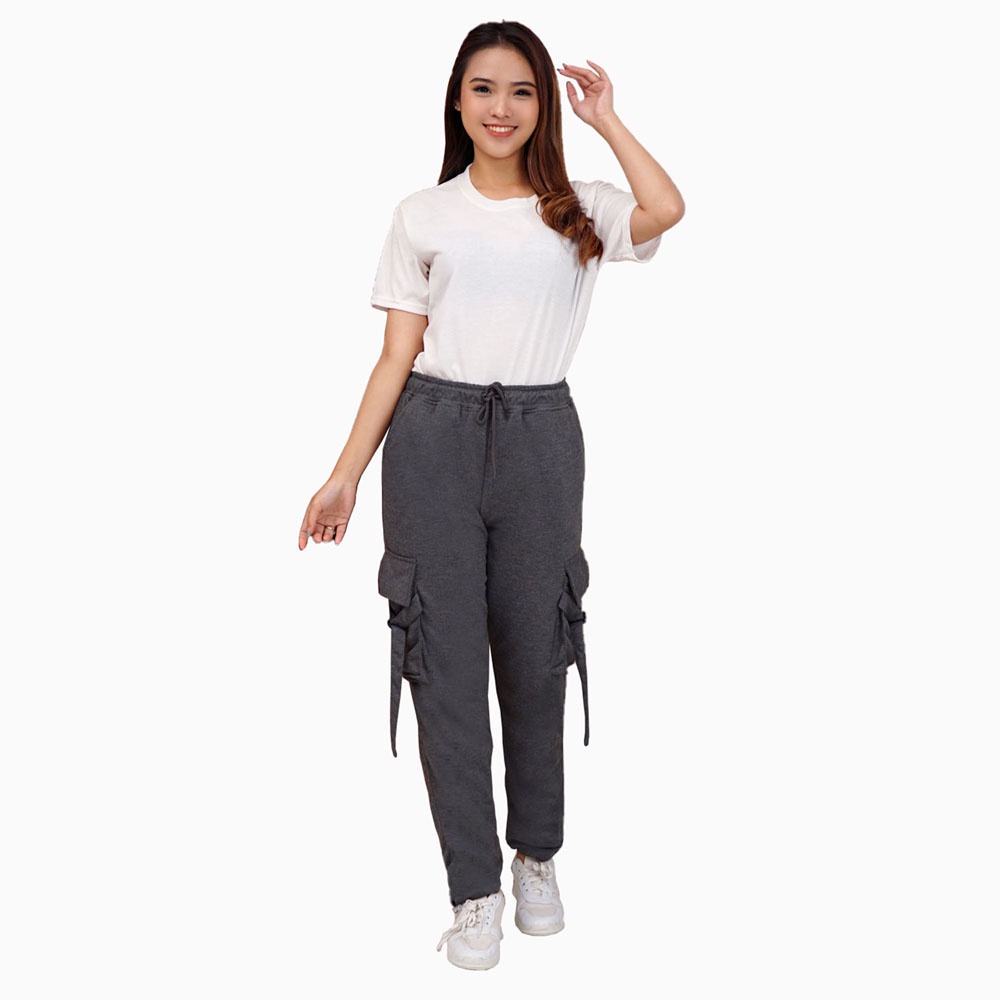 Celana Panjang Jogger Cargo Hypebeast Training wanita Keren Terbaru - XSHOP Juliani