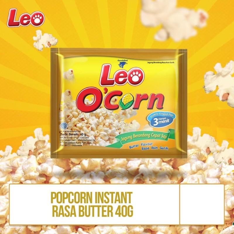 

Pop Corn Leo O Corn Manis dan Asin (TERMURAH)