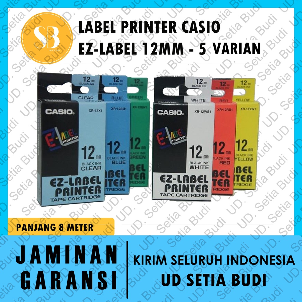 Label Printer CASIO EZ-Label 12mm Tinta Tape Asli