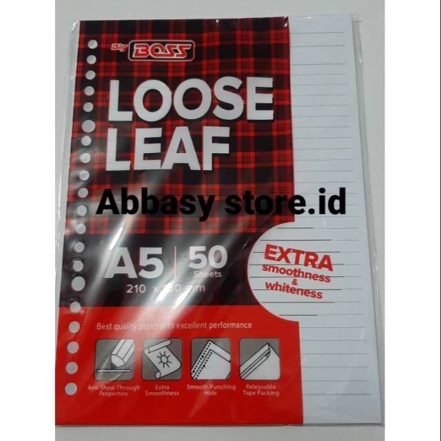 

LOOSE LEAF ISI BINDER A5 (50 LEMBAR)