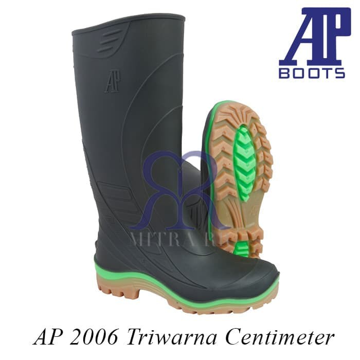 AP Boots 2006 Triwarna Centimeter - Sepatu Boot Karet Hijau Tinggi