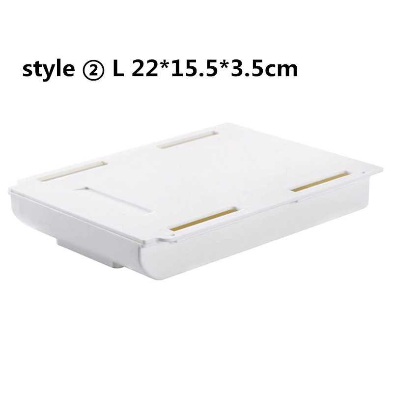 MLNSHP Staca Laci Meja Hidden Storage Box Case Desk Sticky Adhesive - STA05