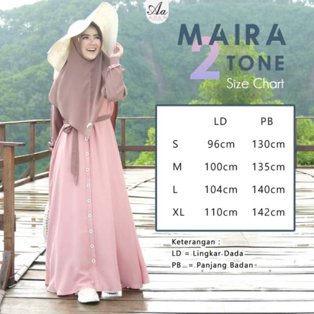 Maira two tone / gamis aden hijab / gamis khimar set