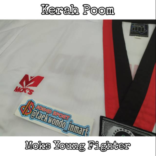 Dobok Taekwondo Kerah Poom Moks young Fighter