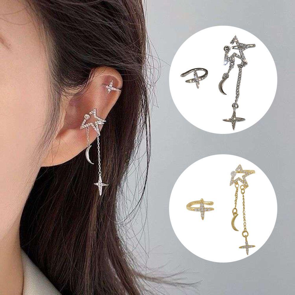 Anting Klip LILY Bintang Salib Trendy Tanpa Tindik