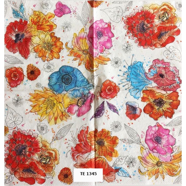 Tisu Napkin Kerajinan Decoupage Eropa 33X33 CM TE 1345 TTS