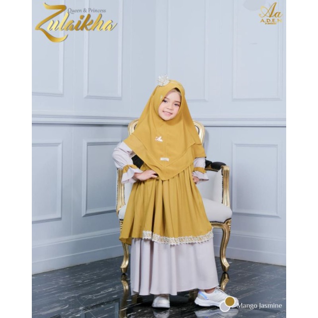 Zulaikha Kids Aden Dress Set Khimar Gamis Anak Aden Gamis Premium Gamis Set Khimar