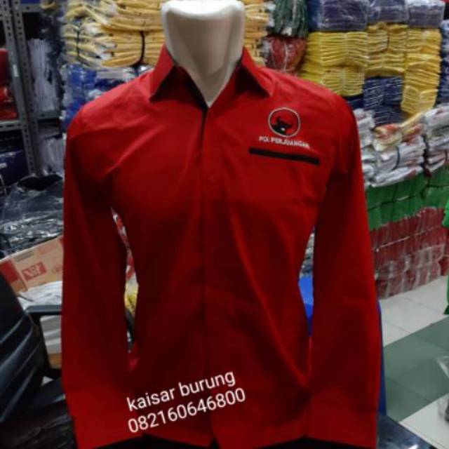  Baju  Kemeja Lengan Panjang Partai PDI  Terbaru  2022 2022 