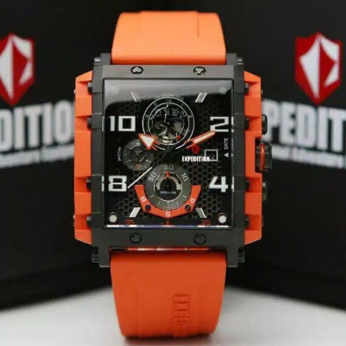Jam Tangan Couple Expedition 6757 E6757 & 6808 E6808 Orange Andini.Marketplace