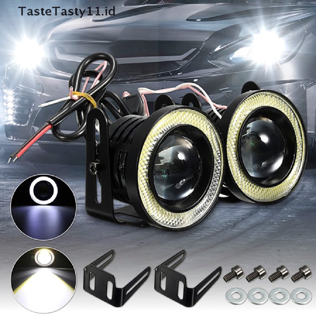 (Tastetasty) Lampu Led Cob 2.5 &quot;15W Angel Eyes Warna Putih Untuk Drl / Fog Lamp Mobil