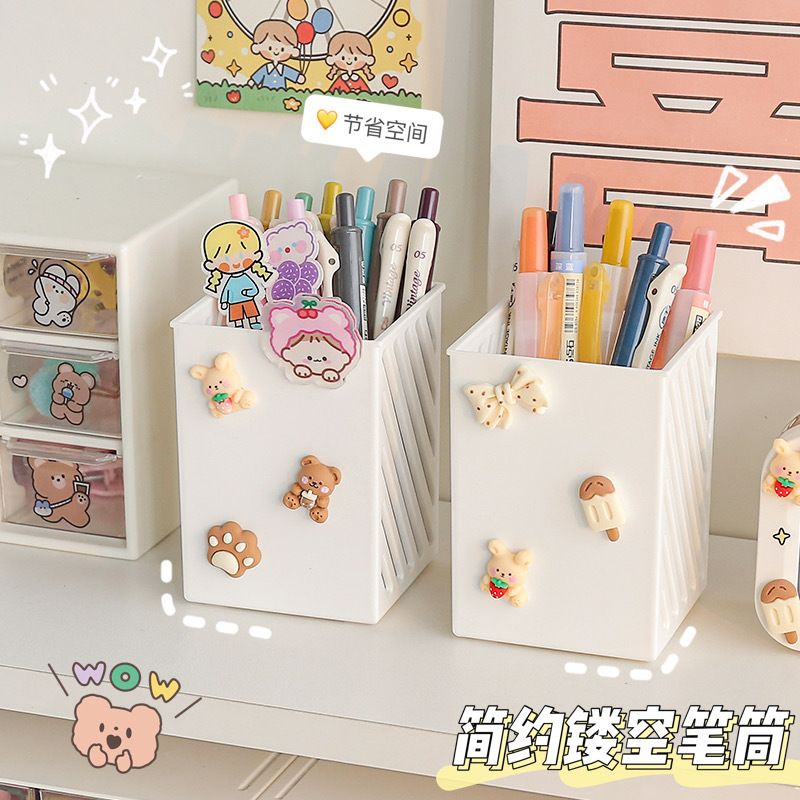 [littlecrab] Tempat Pensil Box Penyimpanan Pena Alat Tulis White Stationary Kit Kotak Putih Aesthetic Berkualitas Desk Decoration DIY Lucu Unik