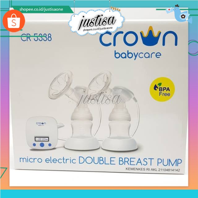 Promo !! CROWN MICRO ELECTRIC DOUBLE BREAST PUMP CR 5338 - BREAST PUMP DOUBLE ELECTRIK - POMPA ASI ELECTRIK