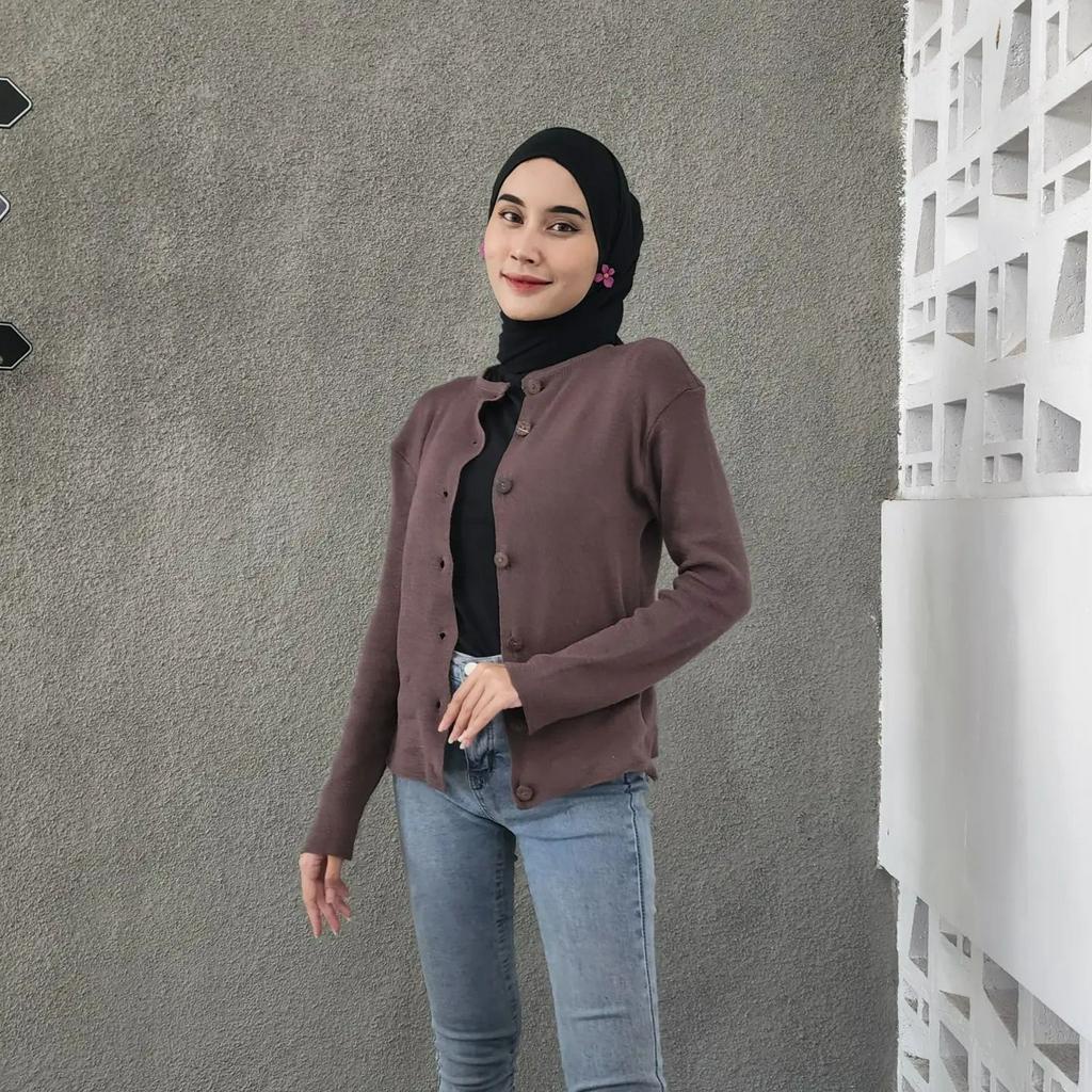 [CYC | COD] REALPICT | Outwear Liona Cardy Outher Rajut | Knit Outer Crop Wanita Balon Trendy Murah