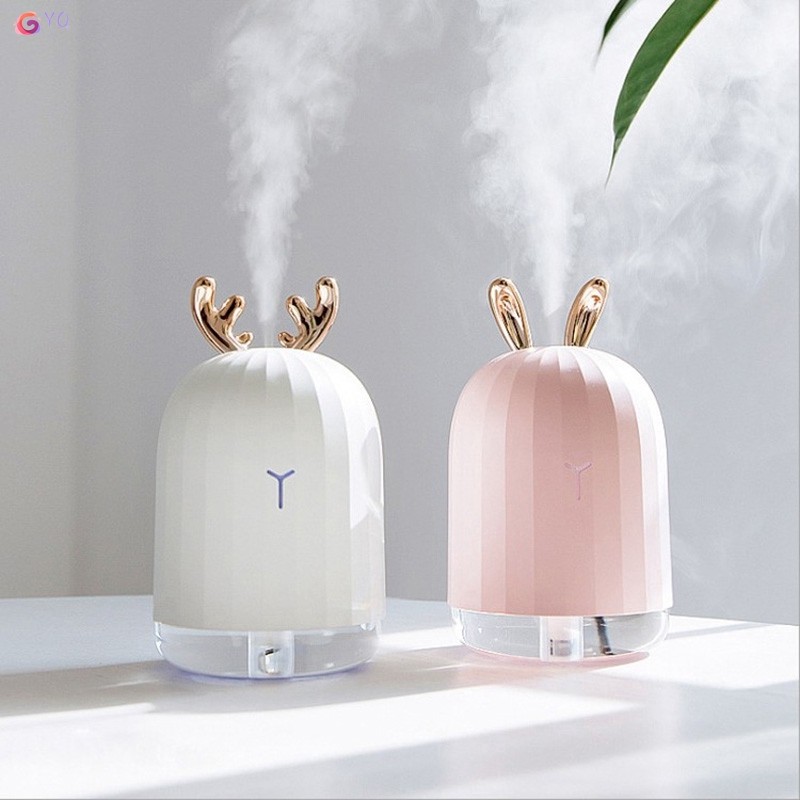 BRGUNIK Cool Mist Humidifier Purifier Motif Rusa Pelembab Udara with LED Light Warna Warni R413