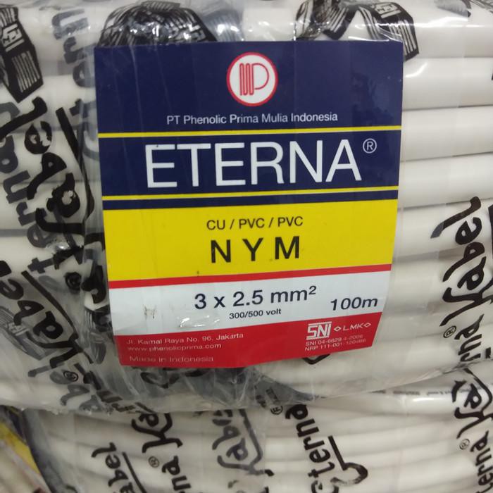 Kabel Roll / Kabel Eterna Nym 3X2,5 @100M 3X2.5 Putih Tunggal Kawat