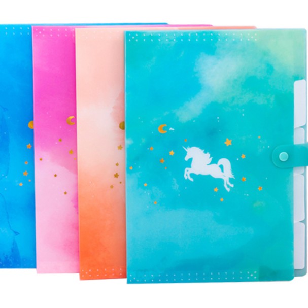 Map Folder Organizer Gambar GALAXY UNICORN 5 Sekat / Map Folder A4 Motif Simple Lucu Unicorn GALAXY