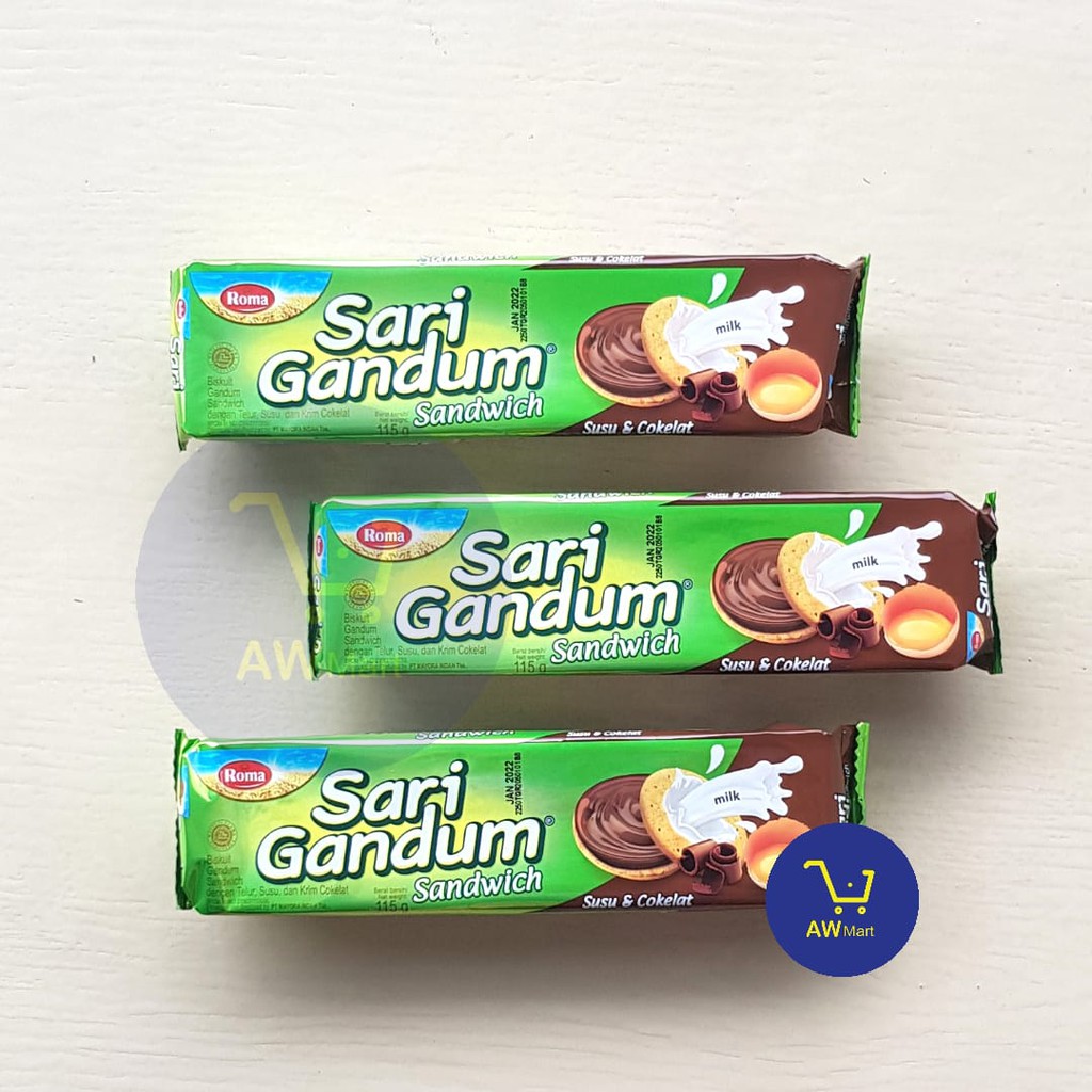 ROMA SARI GANDUM SANDWICH 115GR - SUSU COKELAT