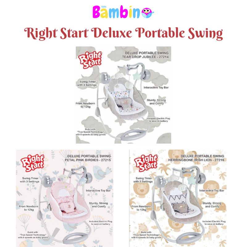 Right Start Deluxe Portable Swing - Rocker Bouncer - Ayunan Bayi