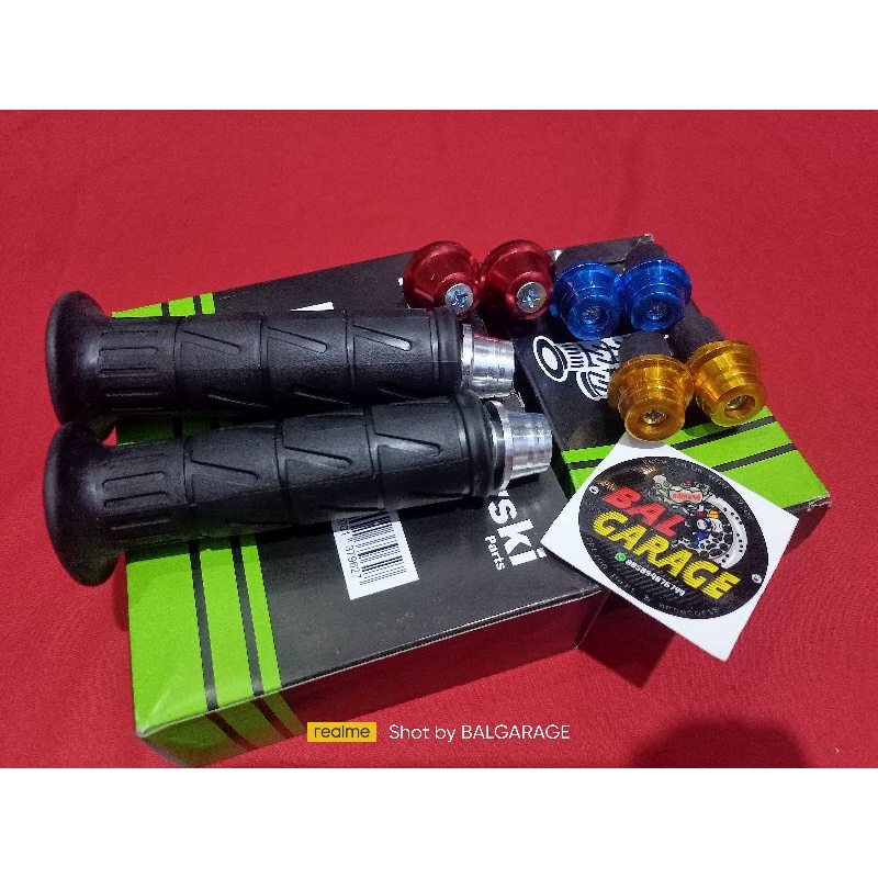 hangrip Kawasaki plus Jalu stang warna model piramid