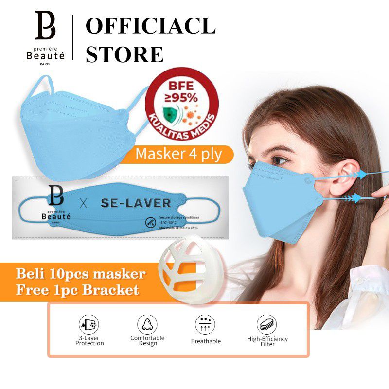 Premiere Beaute Disposable Facemask 1pc KN95 BFE 95% Masker  Kesehatan Wajah
