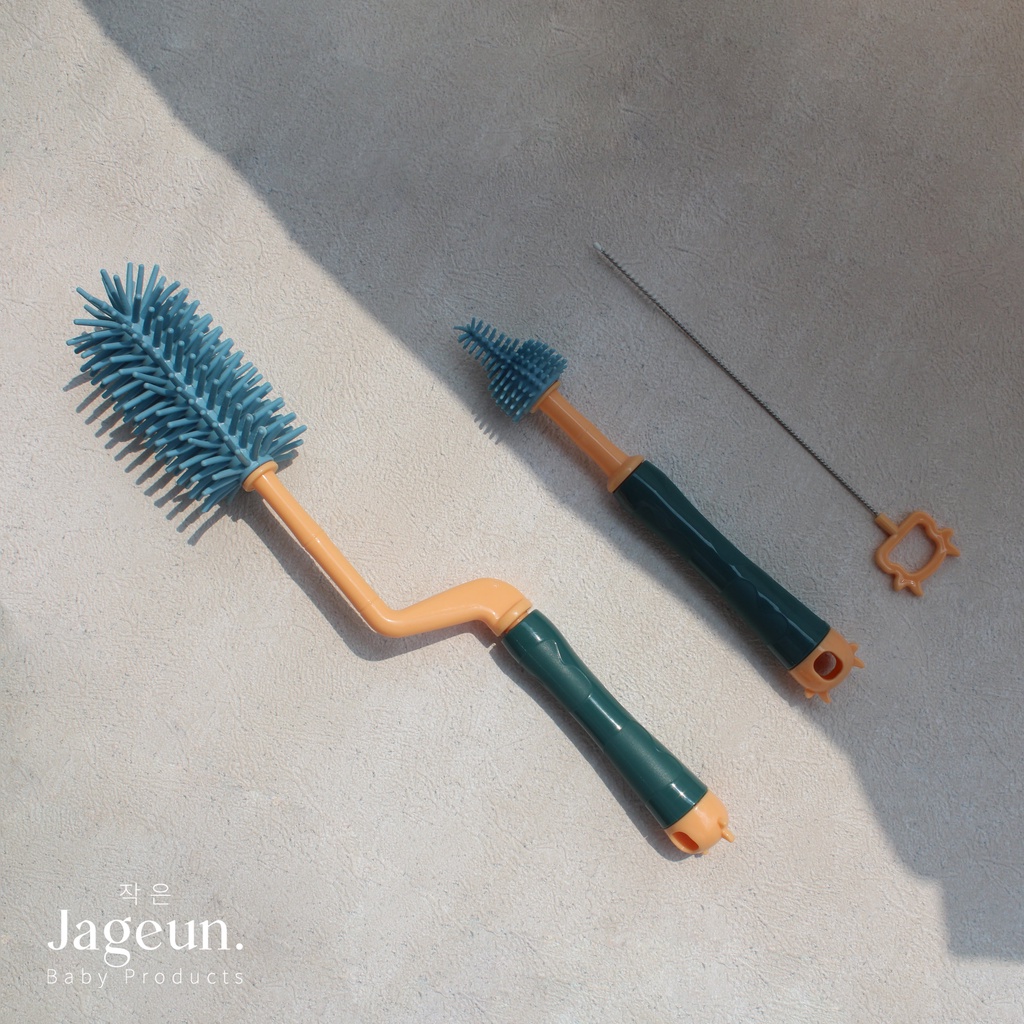 JAGEUN 3 in 1 Bottle Nipple Silicone Brush | Sikat Botol Bayi Silikon