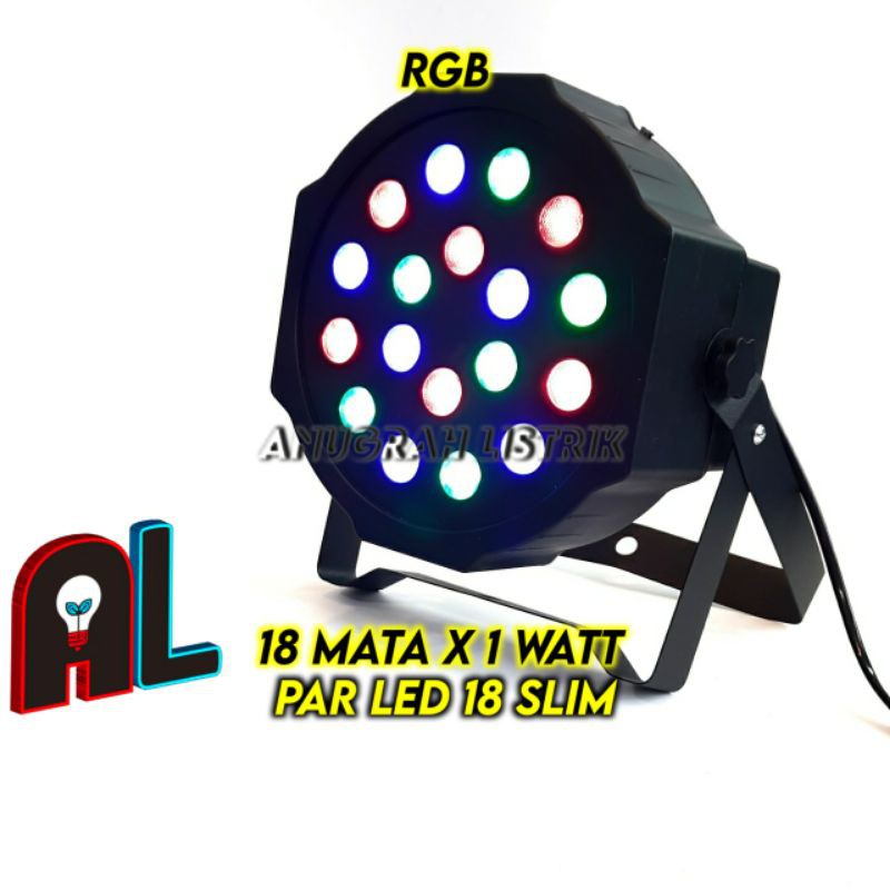 Lampu Disco Panggung PAR LED 18 Mata RGB Ada Sensor Suara Getaran Disko Parled