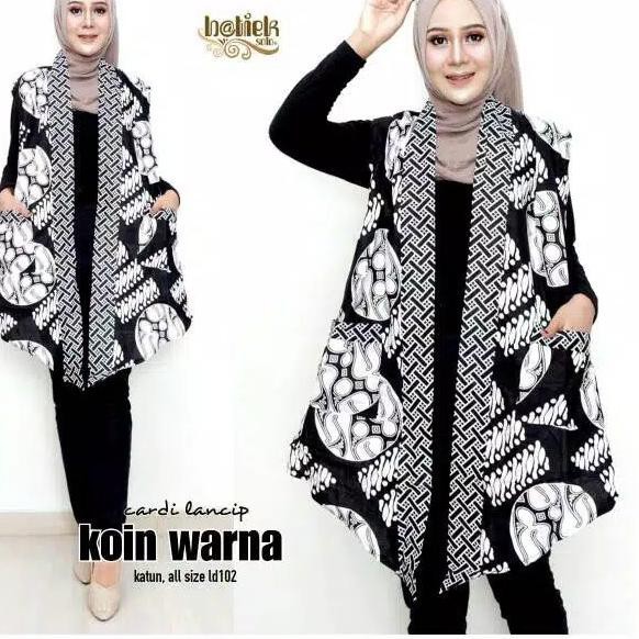 Telah Hadir Cardi Lancip Coin Warna  Cardigan Batik  