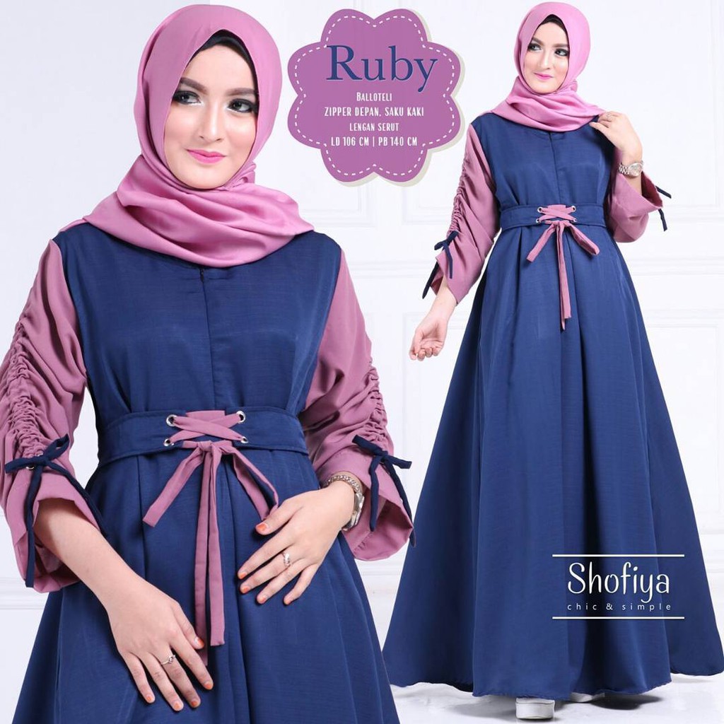 NF -GAMIS SYARI RUBY DRESS - GAMIS JUMBO - TANAH ABANG - BAJU KEKINIAN -  DRESS BRUKAT -DRESS IMPORT
