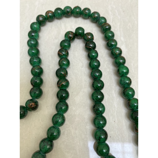 TASBIH TASBEH BATU GIOK ULIR EMAS PREMIUM 99 BUTIR 8 MM