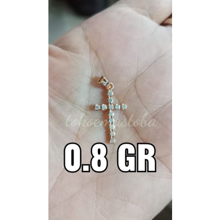 Berlian Medan Mainan liontin  Salib Kecil 0.8gram