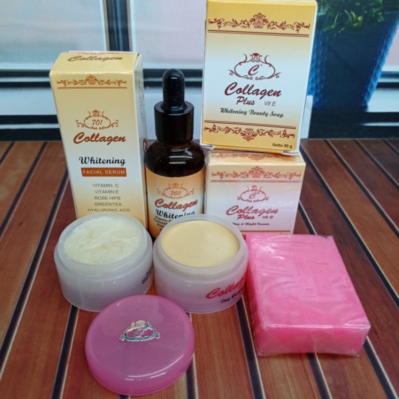 Paket Cream Collagen Susun, Sabun, Serum collagen Whitening