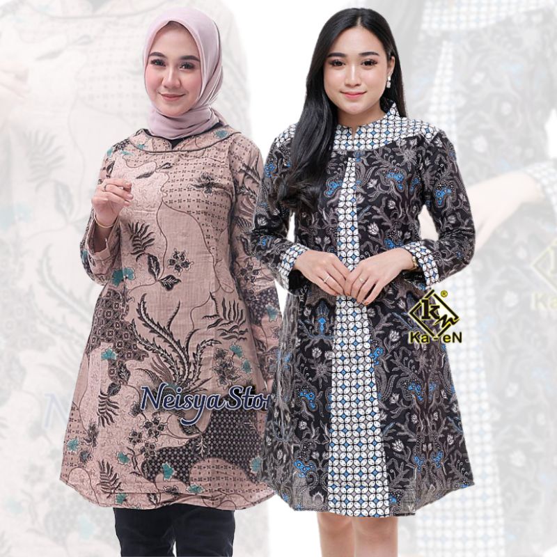 Terlaris SERUT GENES JELITA TUNIC NAVBOR YELBOR WHITBOR CREAMBOR TUNIK BATIK MODERN HRB030