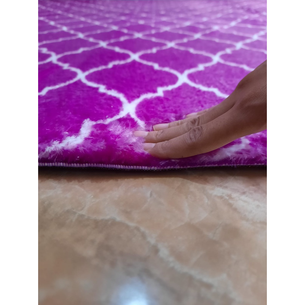 FONIX Karpet Malaysia 170x190 Motif Minimalis F156 - MAGENTA-3