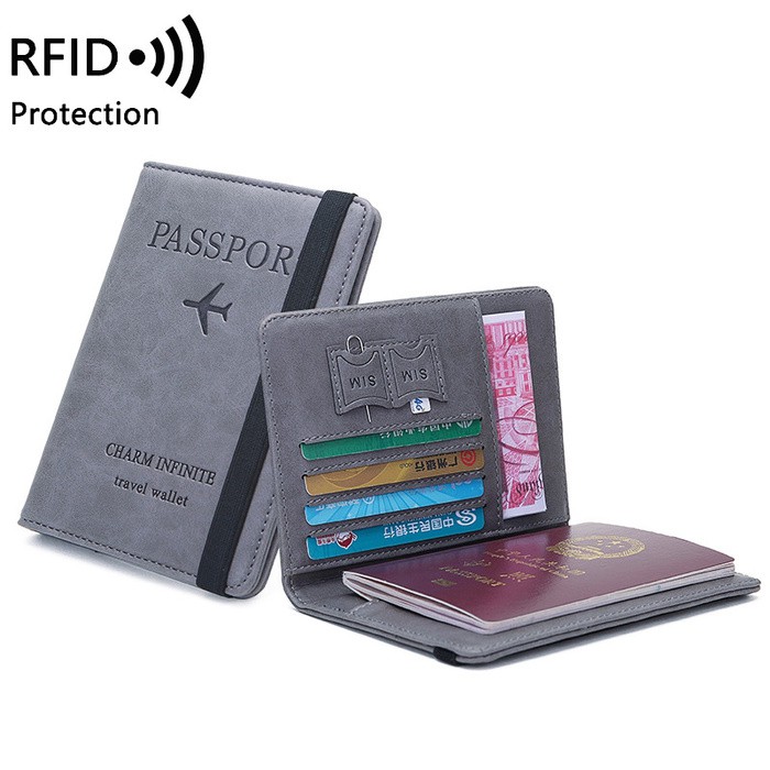 Dompet Paspor Kulit Passport Travel Wallet RFID Protection 1643