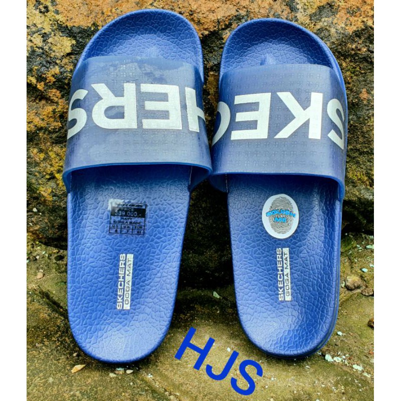 Sendal Selop Pria Skechers Sandal Santai Slide Pria Terbaru Sendal Slip on Casual Pria Kekinian