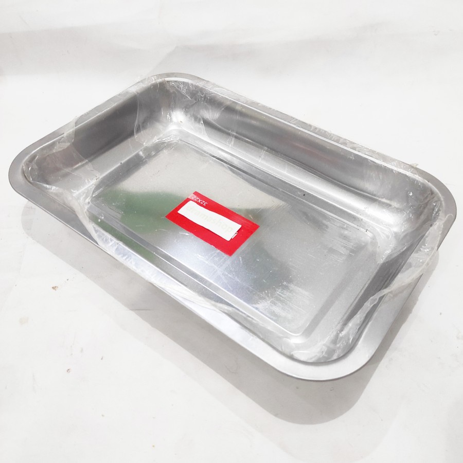 Nampan wadah baki tray trey trei steinless stainless steel medium besar