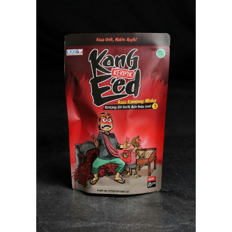 

Keripik Kang E'ed rasa Kampung Mledug Kentang Ebi Gurih Asin Pedas LEVEL 5