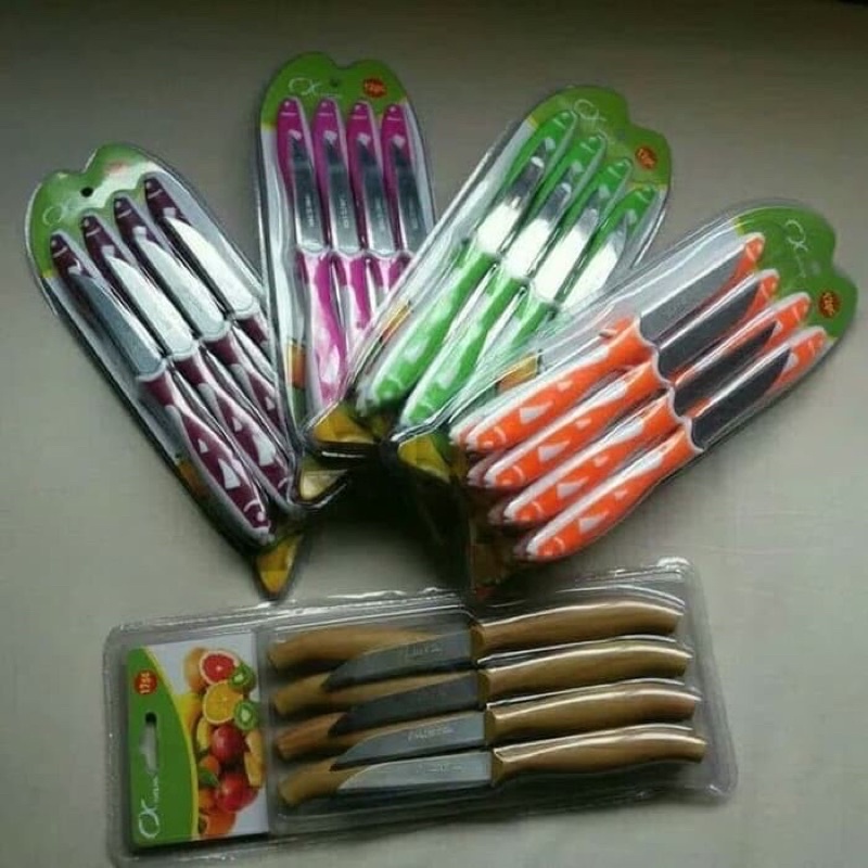 Pisau Buah Set 12Pcs Pisau Ikan Pisau Sayur Alat Pemotong Satu Set Lengkap