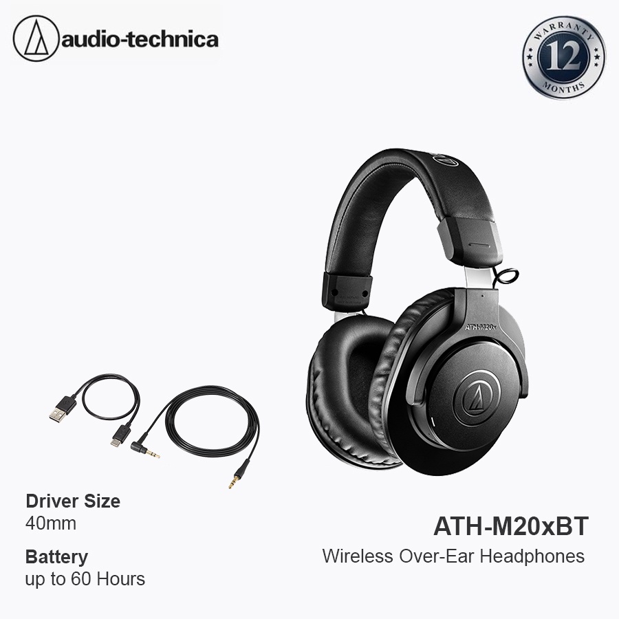 Audio Technica ATH-M20xBT Wireless Headphones Headset M20X BT Bluetooth