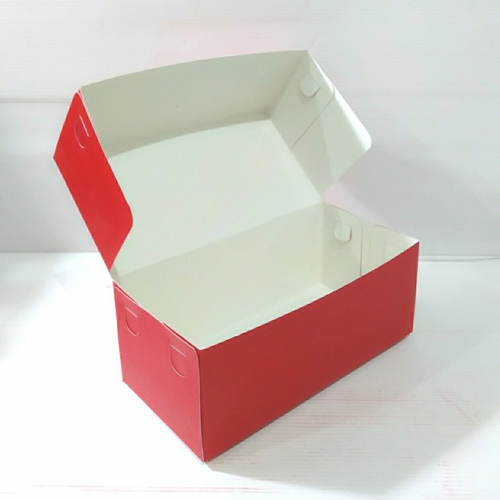 Box Dus kue cake packaging bolu gulung rollcake 20x10x8cm Merah