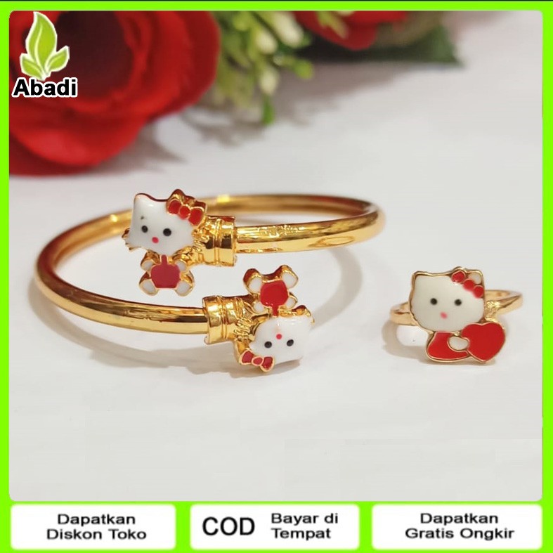 emas muda free surat Gelang Tangan Anak Free Cincin Karakter HelloKitty