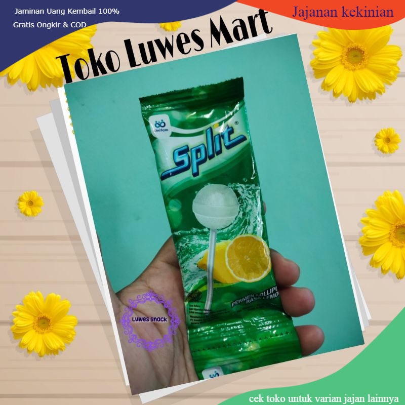 

permen split rasa lemon isi 10pcs-lolipop-permen jadul-permen anak kekinian-jajanan