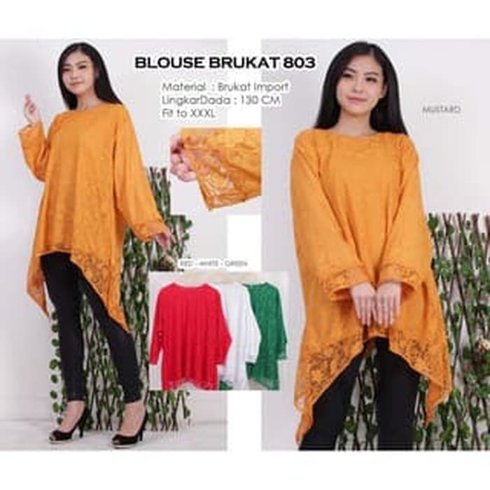 Blouse wanita Blouse Brukat Jumbo 3XL Baju Atasan Wanita Bigsize Brokat Murah