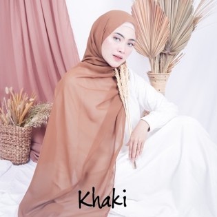 Bella Pashmina New  Fashion Muslim Pashmina Bella Double Hycon-Khaki